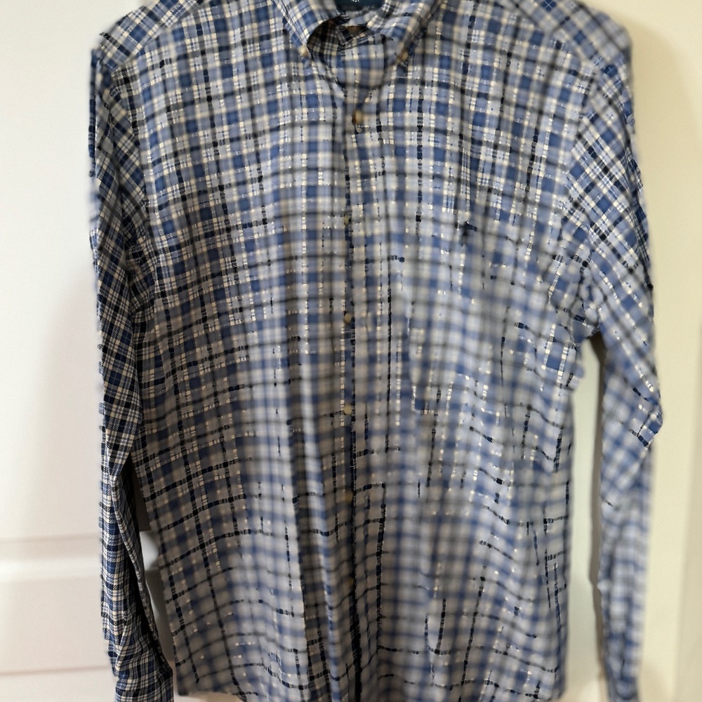 Ralph Lauren Classic Fit Button Down Long Sleeve Plaid Oxford Shirt Men's Small